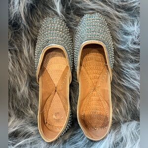 NEW Handcrafted Beaded Jutti Flats Leather Slip-On Shoes Women’s Size 41 (US 10)